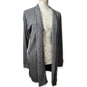 Ann Taylor Loft Chic Marled Neutral Career Open Front Cardigan Size L